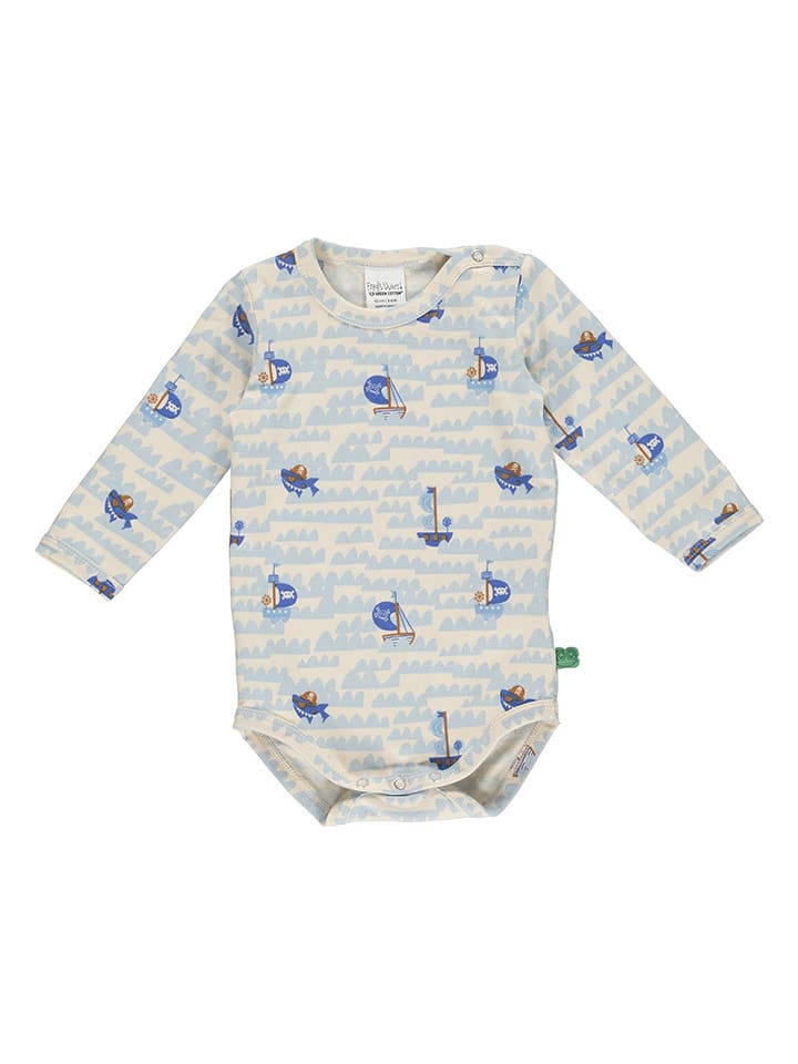 Fred´s World by GREEN COTTON Body w kolorze kremowo-niebieskim rozmiar: 62