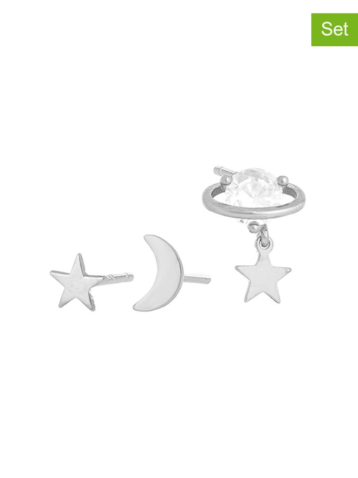 3-częściowy zestaw srebrnych kolczyków