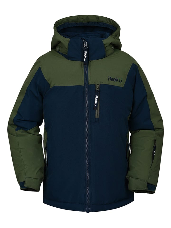 Peek U Kurtka narciarska "Hawk" w kolorze oliwkowo-granatowym rozmiar: 104