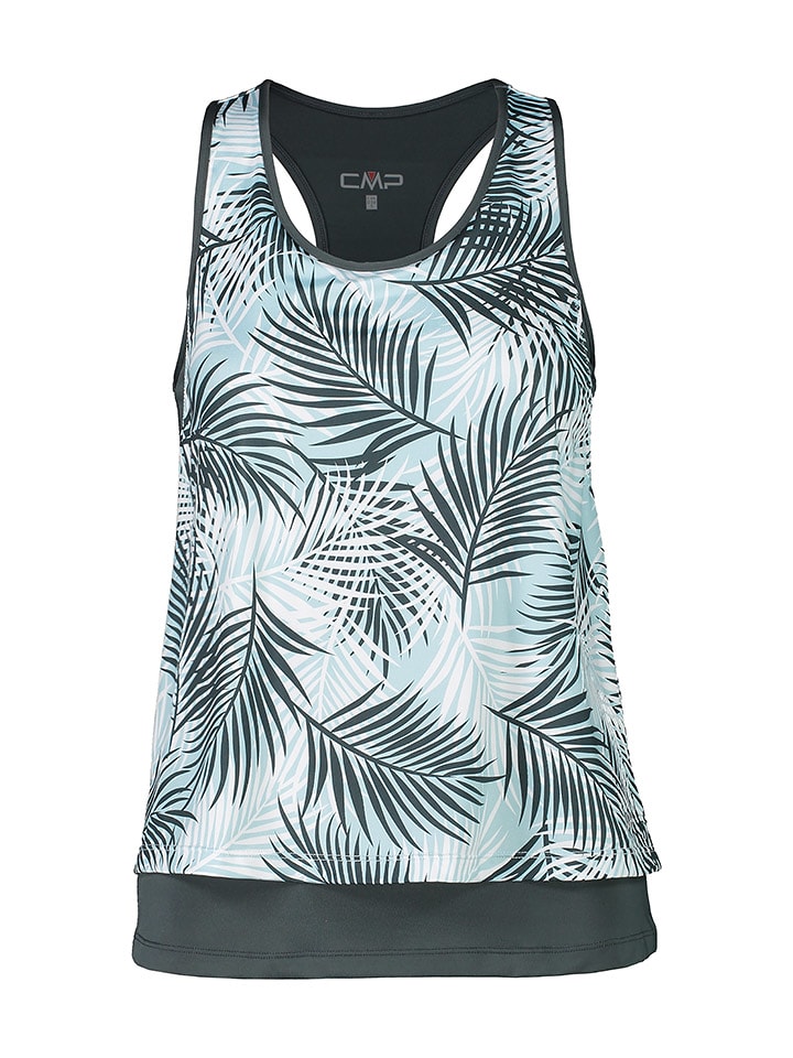 Top funkcyjny w kolorze miętowym ze wzorem