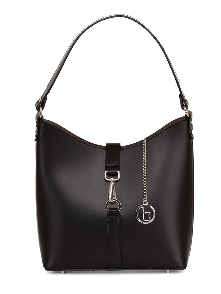 Lia Biassoni Skórzana torebka w kolorze czarnym - 27 x 29 x 9 cm rozmiar: onesize