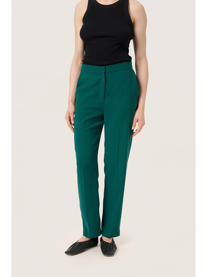 Soaked in Luxury Spodnie "Soaked in Luxury" w kolorze ciemnozielonym rozmiar: S