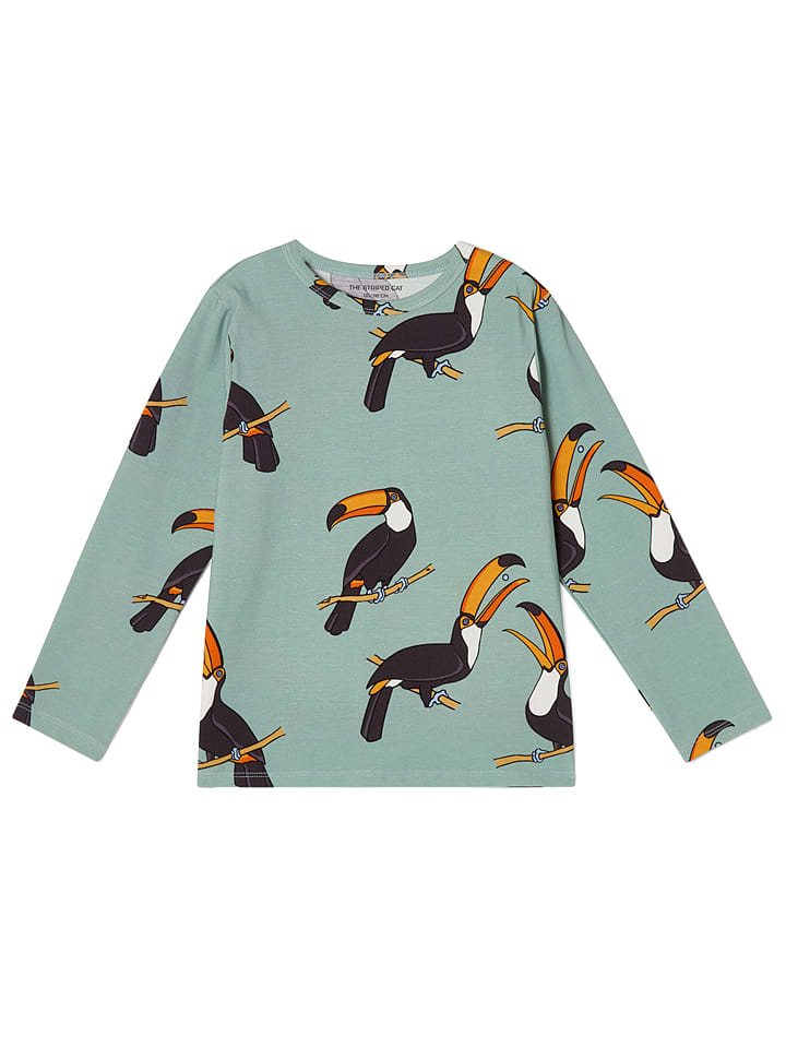 THE STRIPED CAT Koszulka w kolorze zielonym rozmiar: 122/128