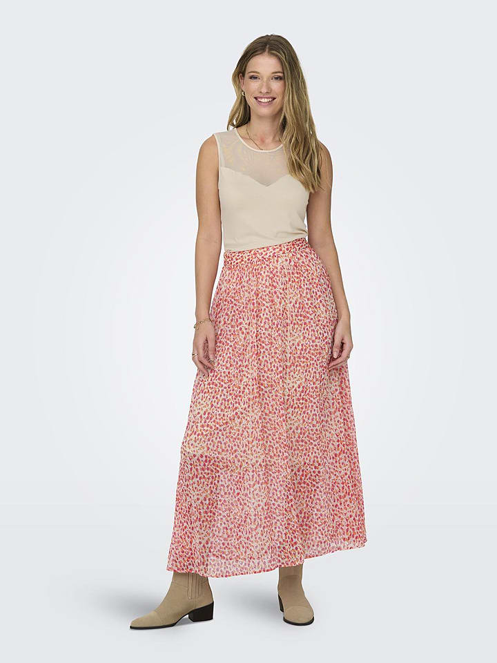 JDY Spódnica w kolorze różowo-pomarańczowo-białym rozmiar: XS