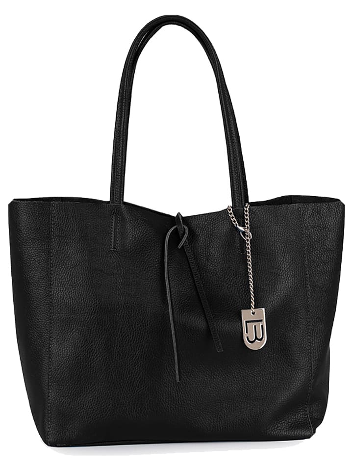 Lucca Baldi Skórzana torebka "Spoleto" w kolorze czarnym - 34 x 28 x 14 cm rozmiar: onesize