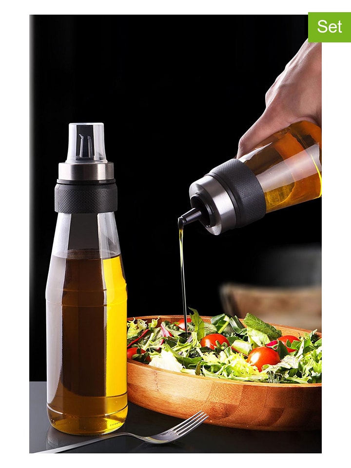 Violeta Home Dozowniki (2 szt.) w kolorze srebrno-czarnym - 750 ml rozmiar: onesize