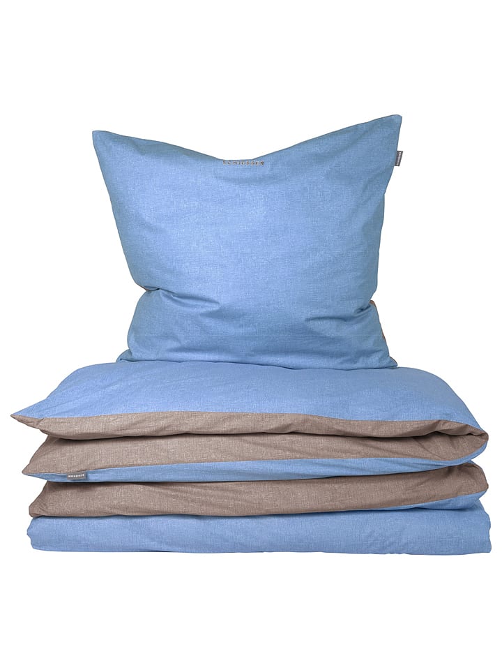 Schiesser Komplet pościeli renforcé w kolorze niebiesko-beżowym rozmiar: 135x200 cm