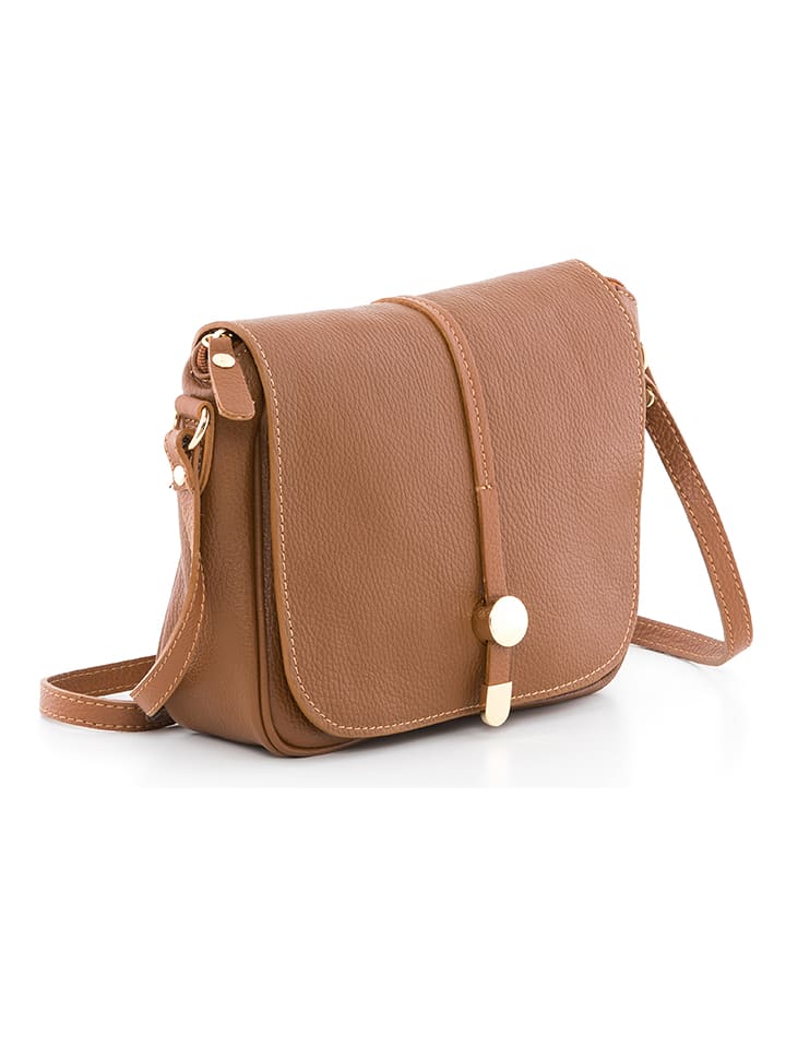 Pia Sassi Skórzana torebka "Monte Avella" w kolorze brązowym - 25 x 23 x 7 cm rozmiar: onesize