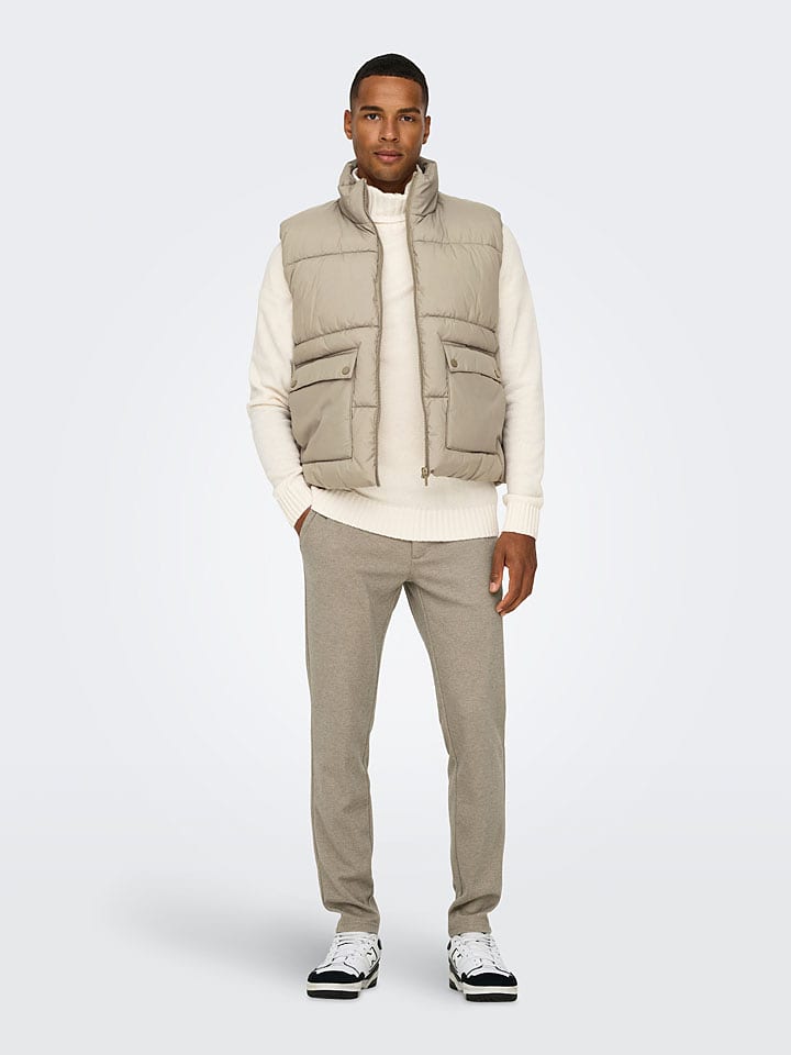 ONLY & SONS Spodnie chino "Mark" w kolorze beżowym rozmiar: W36/L32