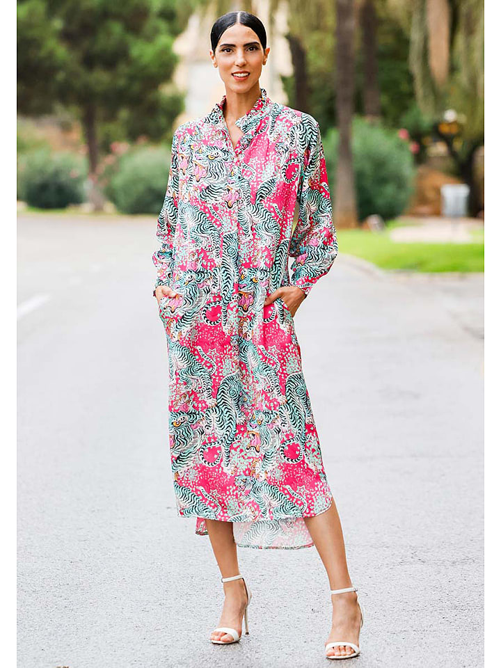 miss goodlife Sukienka w kolorze różowo-biało-czarnym rozmiar: L