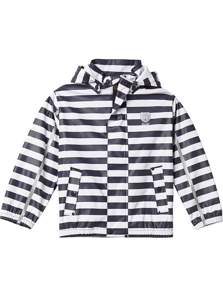 Kurtka przeciwdeszczowa w kolorze granatowo-białym