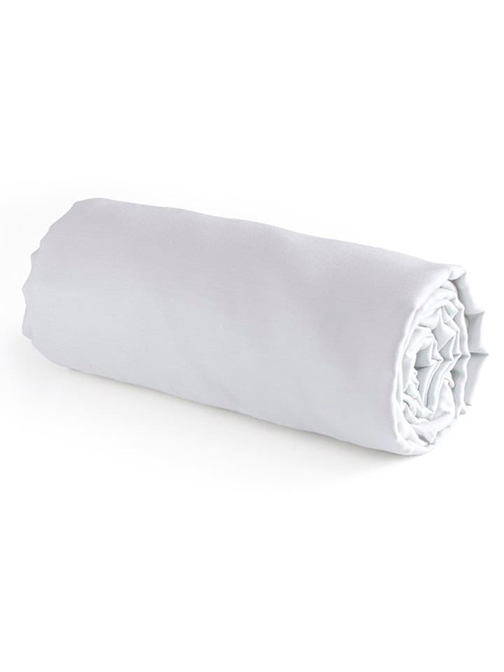 CXL by Christian Lacroix Satynowe prześcieradło w kolorze białym na gumce rozmiar: 140x200 cm