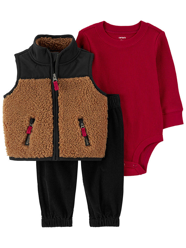 carter's 3-częściowy zestaw w kolorze jasnobrązowo-czerwono-czarnym rozmiar: 62