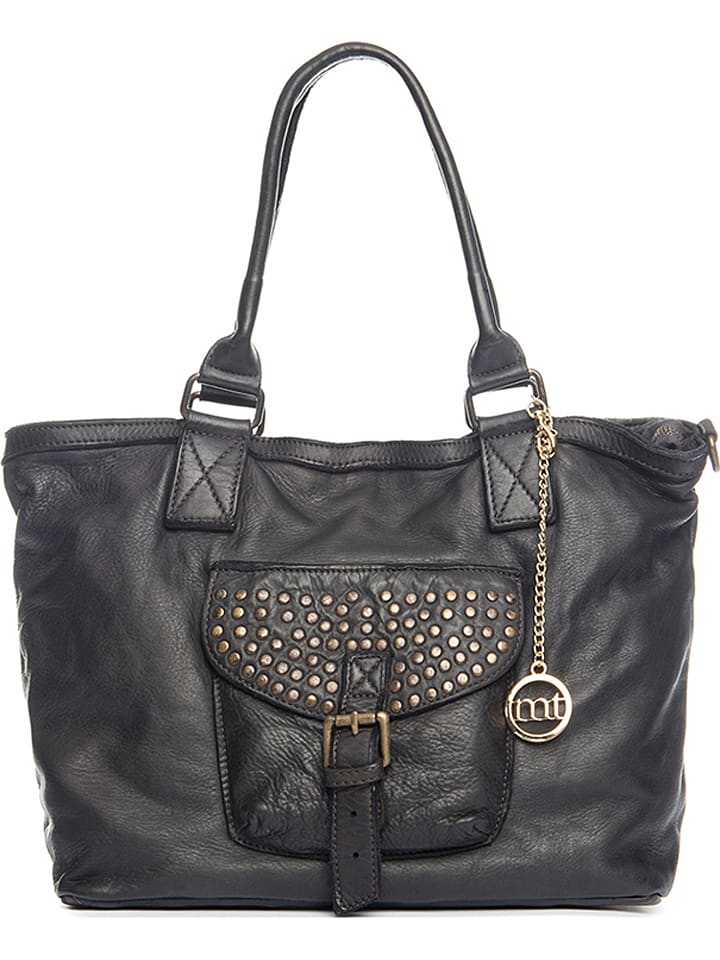 Mia Tomazzi Skórzana torebka w kolorze czarnym - 34 x 29 x 13 cm rozmiar: onesize