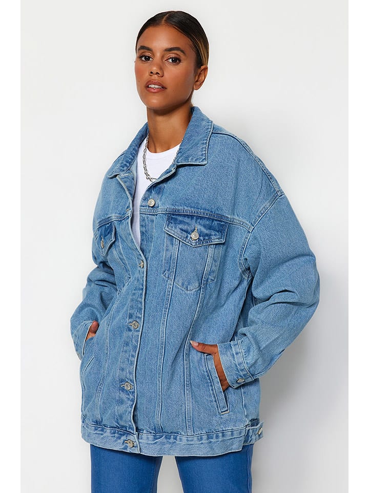 trendyol Kurtka dżinsowa w kolorze niebieskim rozmiar: S