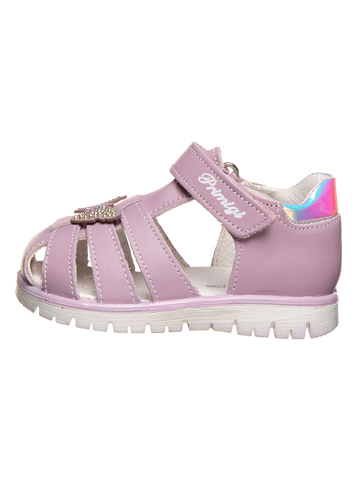 Skórzane półsandały w kolorze jasnoróżowym