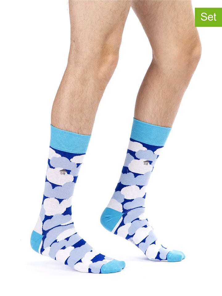 Ozzy & The Socks House Skarpety (3 pary) w kolorze błękitnym rozmiar: 39-42