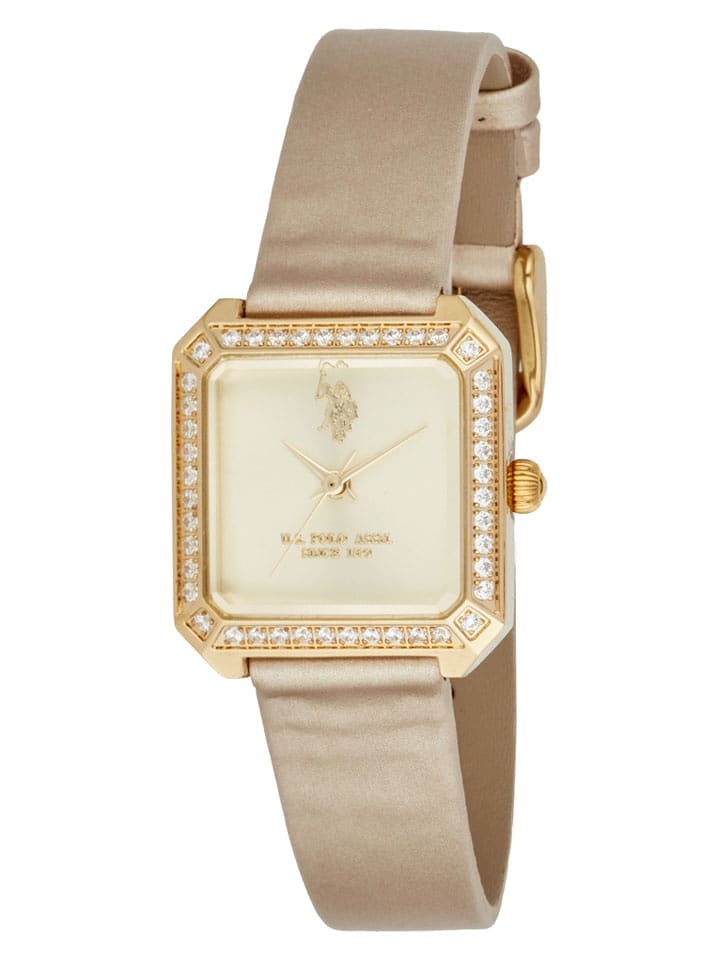 U.S. Polo Assn. Zegarek kwarcowy w kolorze złoto-beżowym rozmiar: onesize