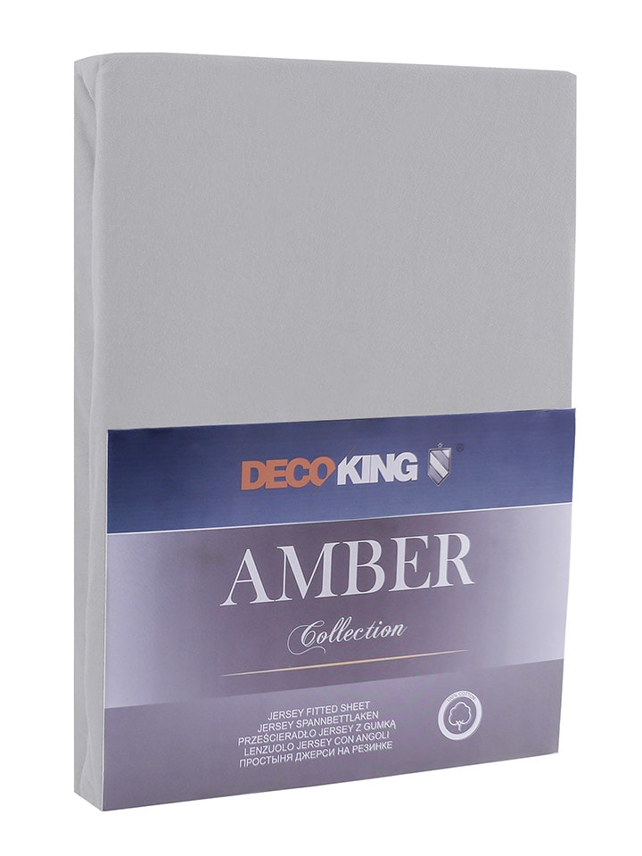 Deco King Prześcieradło w kolorze szarym na gumce rozmiar: 180-200x200 cm