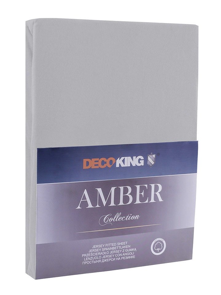 Deco King Prześcieradło w kolorze szarym na gumce rozmiar: 180-200x200 cm