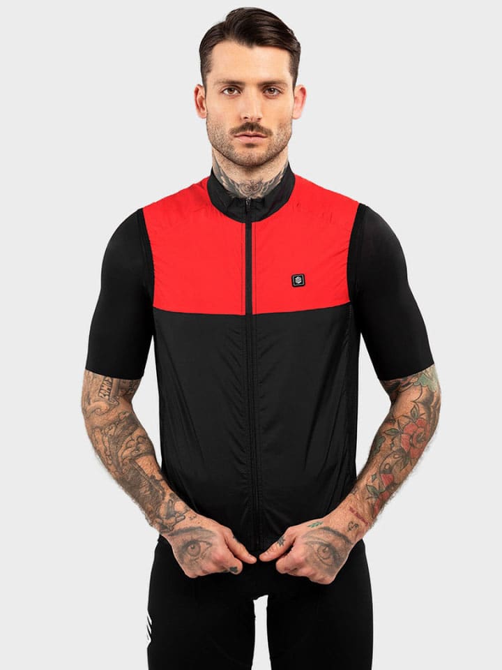 Siroko Kamizelka kolarska "V1 Richmond" w kolorze czarno-czerwonym rozmiar: M
