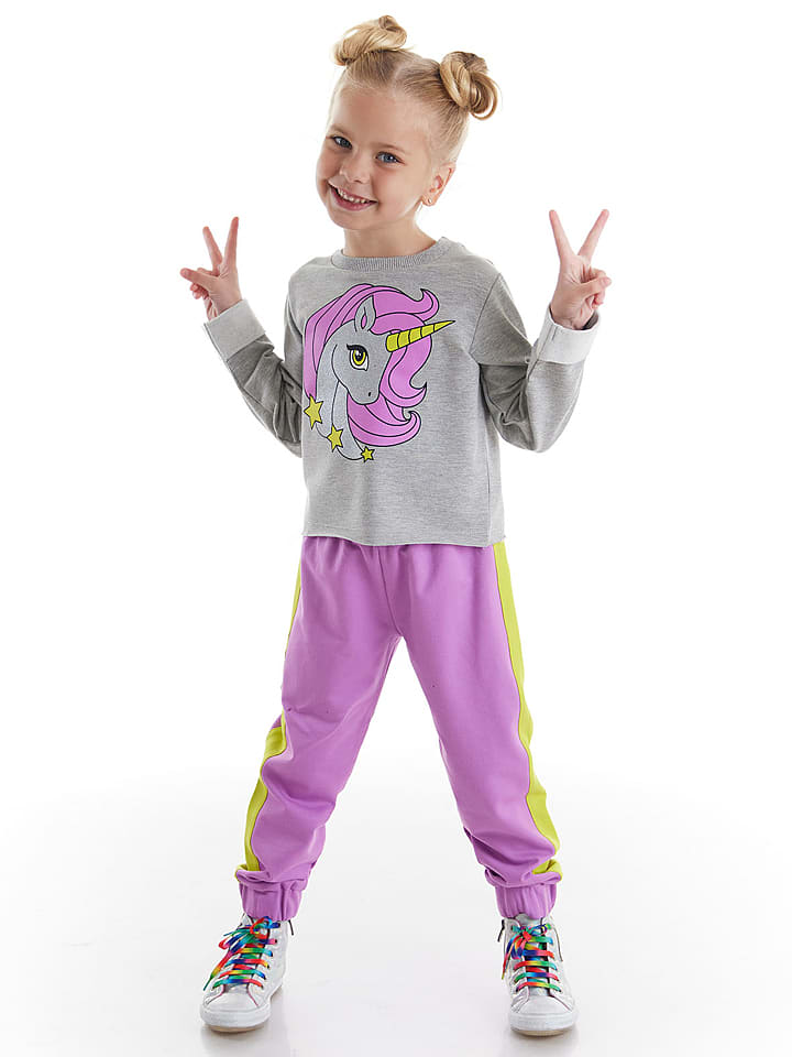 Denokids 2-częściowy zestaw "Silver Unicorn" w kolorze szaro-jasnoróżowym rozmiar: 128