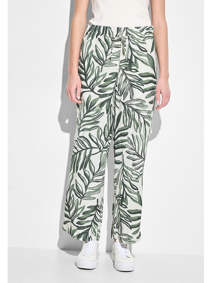 Cecil Spodnie w kolorze biało-zielonym rozmiar: S