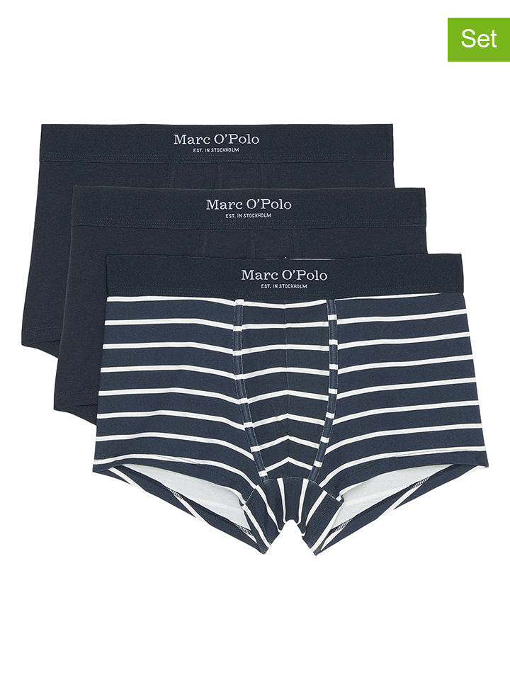 Marc O´Polo Bokserki (3 pary) w kolorze granatowo-białym rozmiar: M