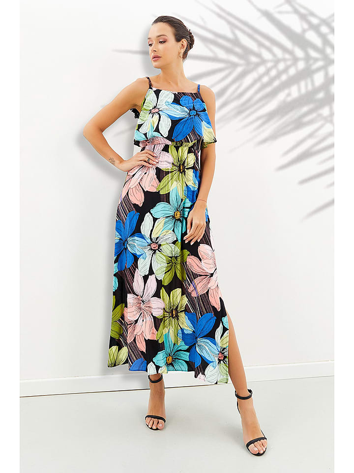 LA Angels Sukienka w kolorze czarnym ze wzorem rozmiar: L