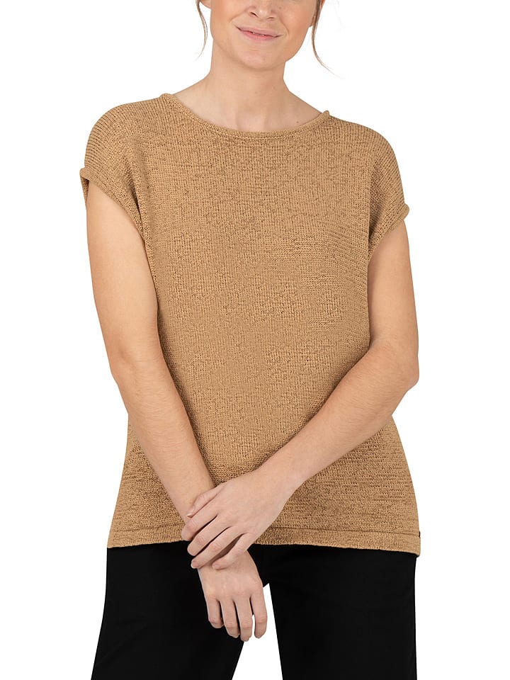 Timezone Sweter w kolorze jasnobrązowym rozmiar: M