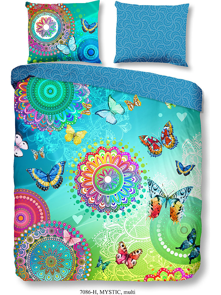 Hip Komplet pościeli satynowej "Mystic" w kolorze turkusowym ze wzorem rozmiar: 140x200/220 cm