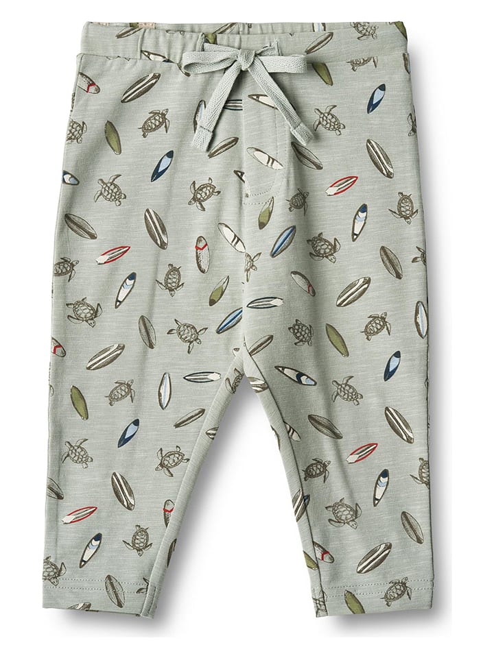 Wheat Spodnie dresowe "Manfred" w kolorze szarym rozmiar: 74