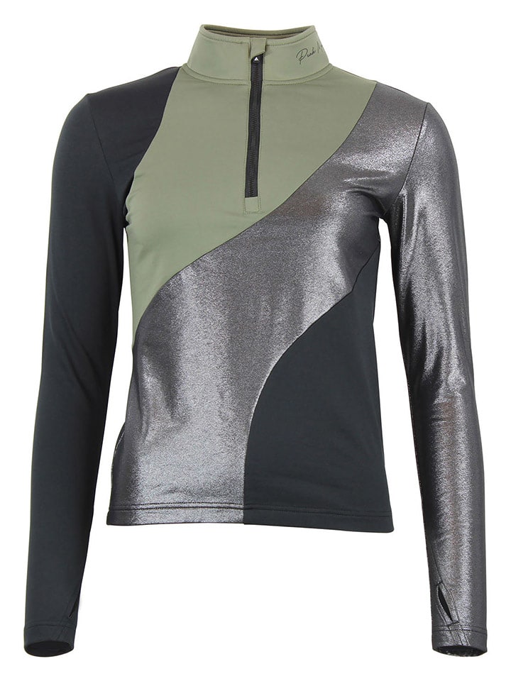 Peak Mountain Koszulka funkcyjna w kolorze oliwkowo-srebrno-czarnym rozmiar: S