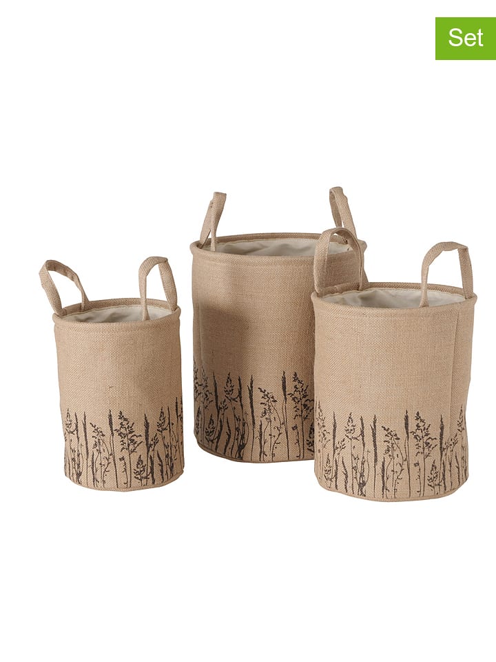 Boltze Kosze (3 szt.) "Gräser" w kolorze beżowym rozmiar: onesize