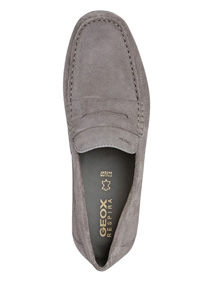 Geox Skórzane mokasyny "Uascanio" w kolorze szarym rozmiar: 45