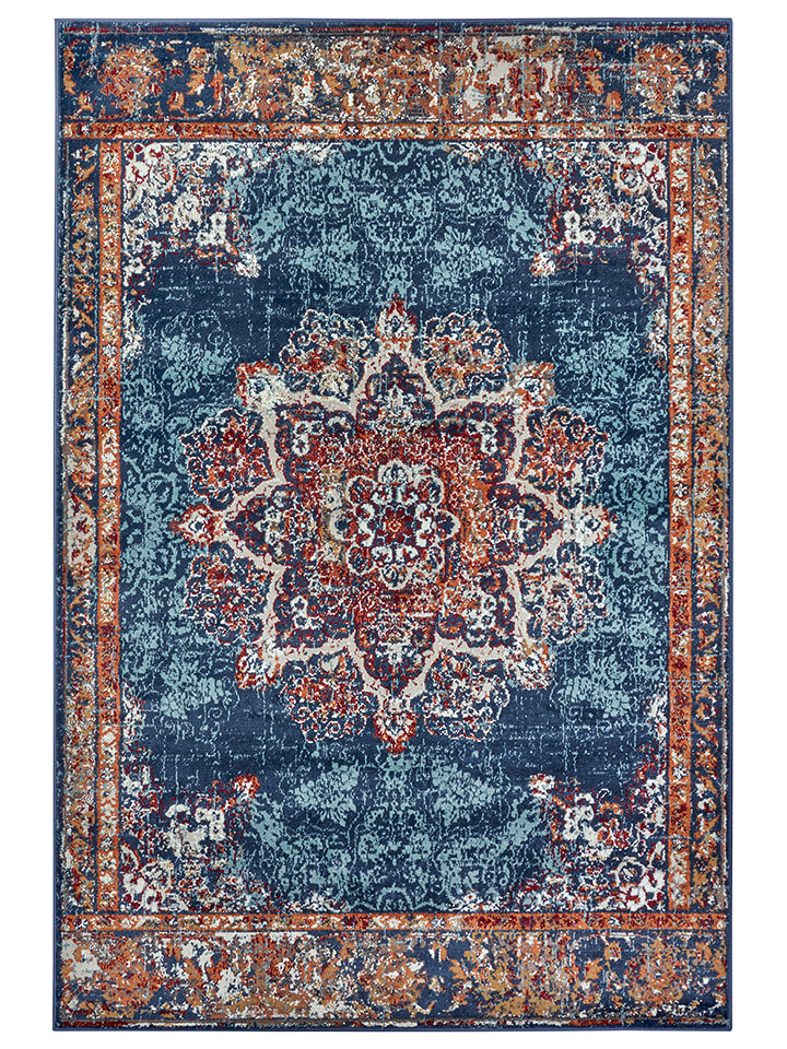 Hanse Home Dywan "Maderno Luxor" w kolorze niebiesko-pomarańczowym rozmiar: 80x240 cm