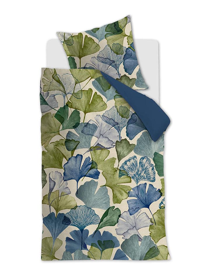 Beddinghouse Komplet pościeli satynowej "Sue" w kolorze niebiesko-zielonym rozmiar: 260x200/220 cm