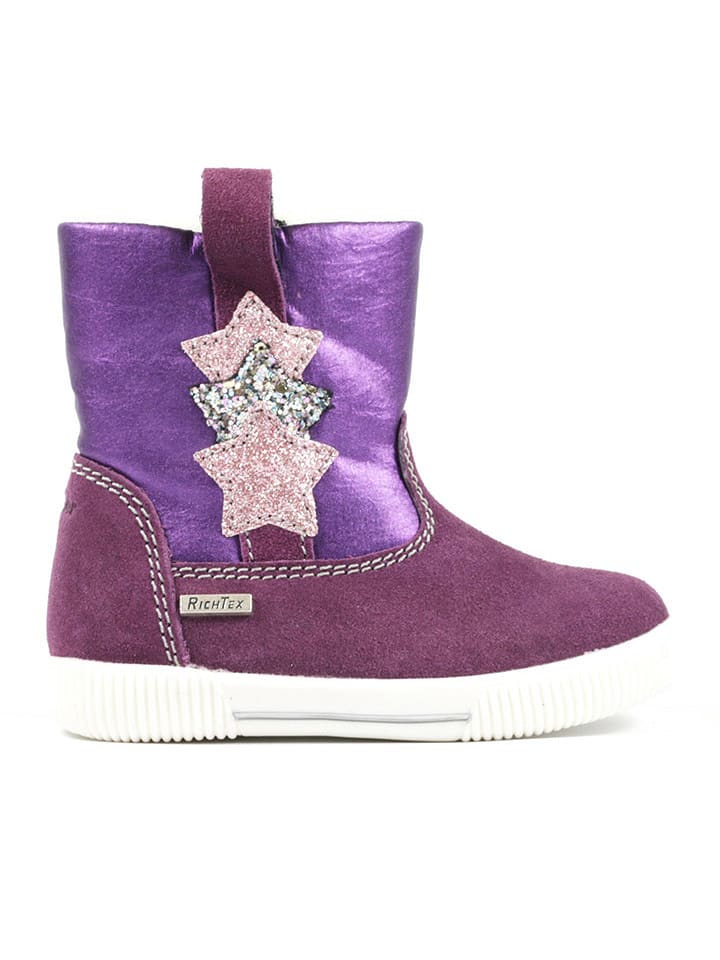 Richter Shoes Skórzane botki w kolorze fioletowym rozmiar: 23