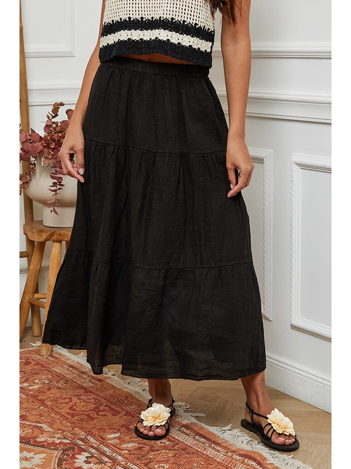 La Compagnie Du Lin Lniana spódnica w kolorze czarnym rozmiar: M