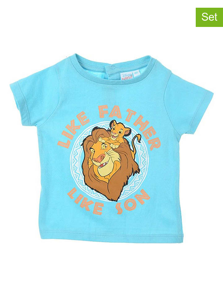 Lion King Koszulki (2 szt.) "Król Lew" w kolorze błękitnym rozmiar: 68