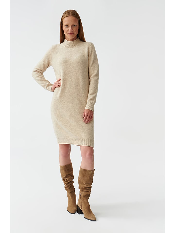 TATUUM Dzianinowa sukienka w kolorze beżowym rozmiar: M