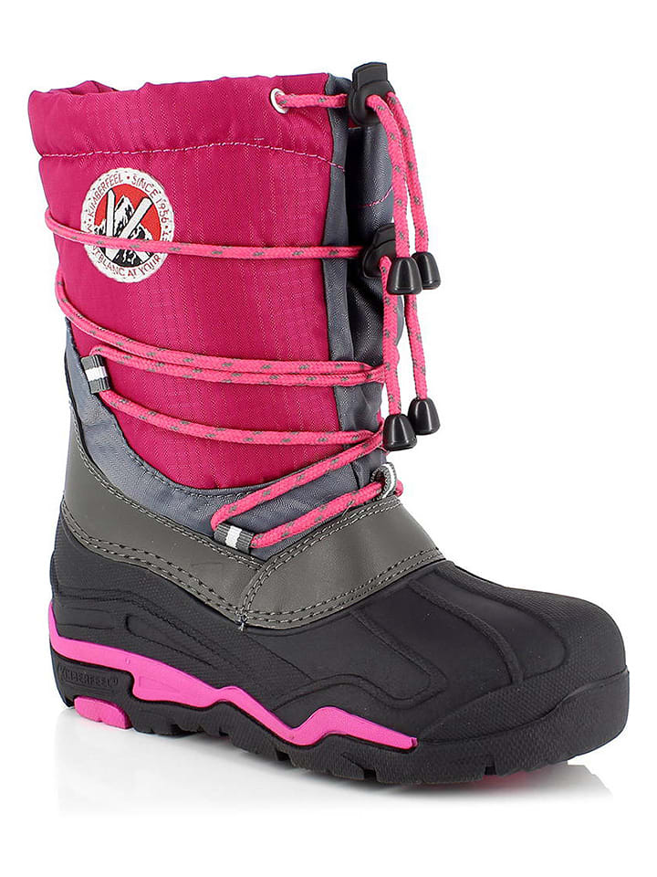 Kozaki zimowe "Eliot" w kolorze czarno-różowym