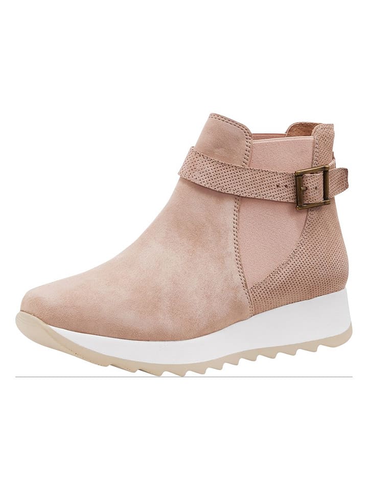 Heine Skórzane botki w kolorze jasnoróżowym rozmiar: 40