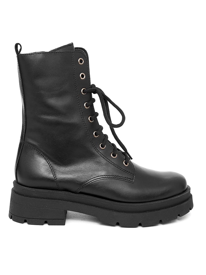 Mia Loé Skórzane trzewiki w kolorze czarnym rozmiar: 40