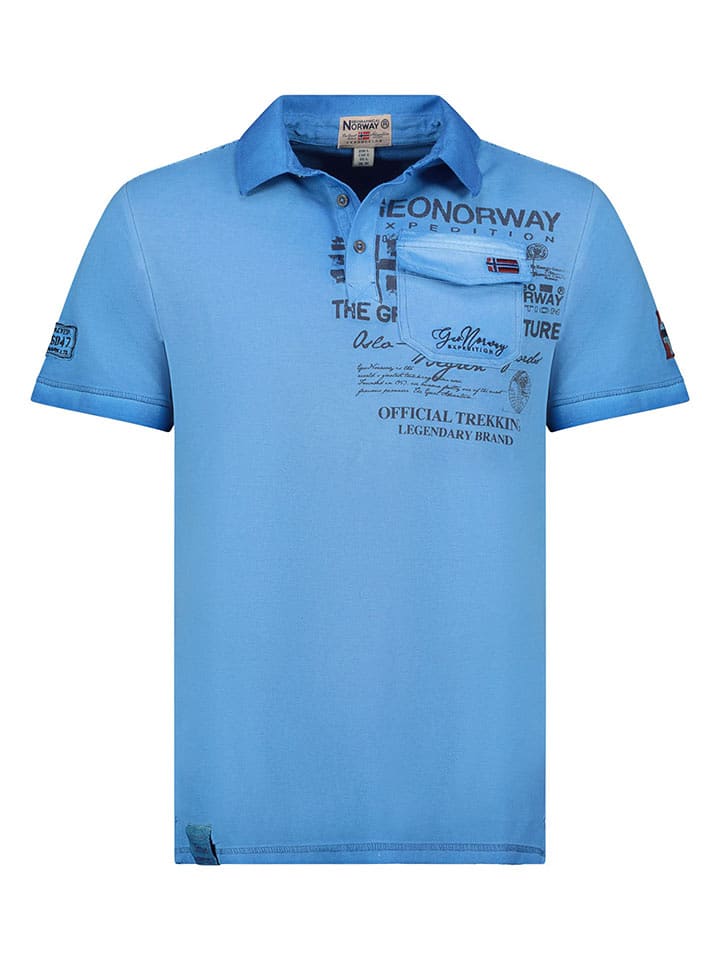 Geographical Norway Koszulka polo "Keony" w kolorze niebieskim rozmiar: XXL