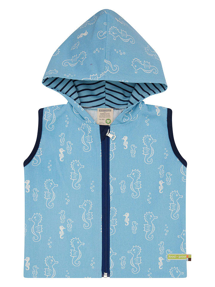 loud + proud Kamizelka dresowa w kolorze błękitno-biało-granatowym rozmiar: 98/104