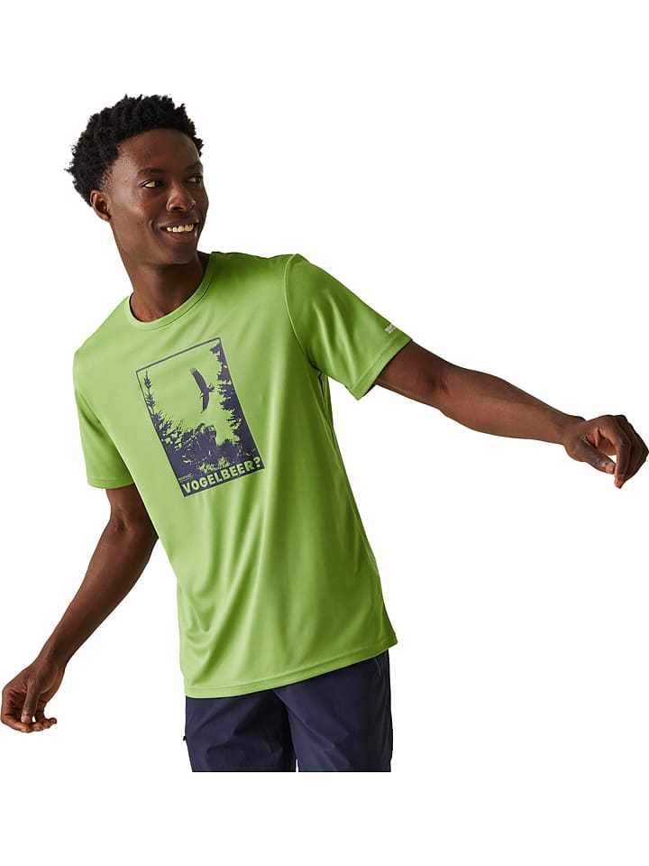 Regatta Koszulka funkcyjna "Fingal Slogan III" w kolorze zielonym rozmiar: L