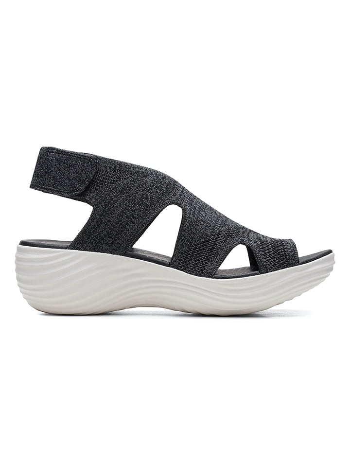 Clarks Sandały w kolorze antracytowym na koturnie rozmiar: 39