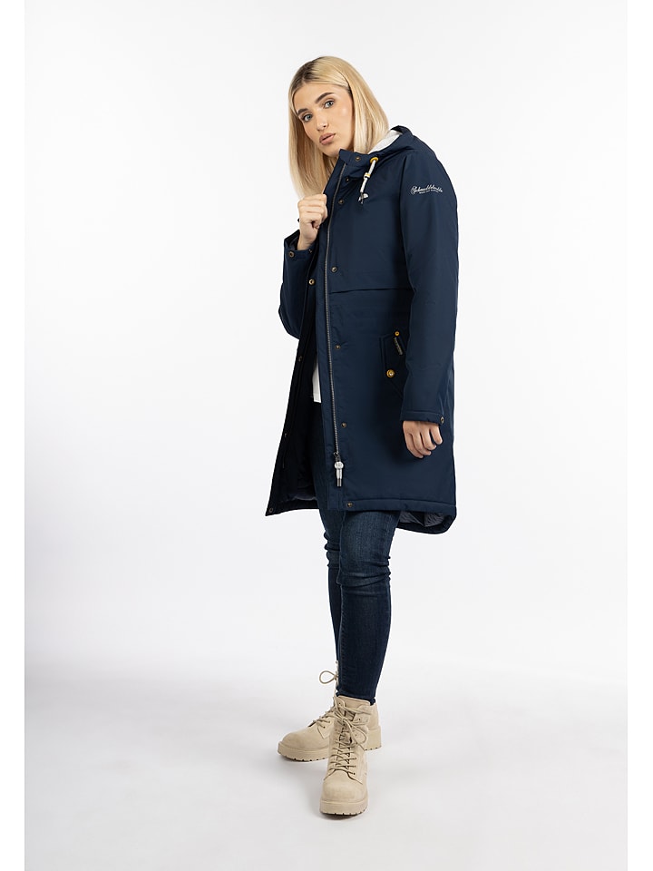 Płaszcz zimowy w kolorze granatowym
