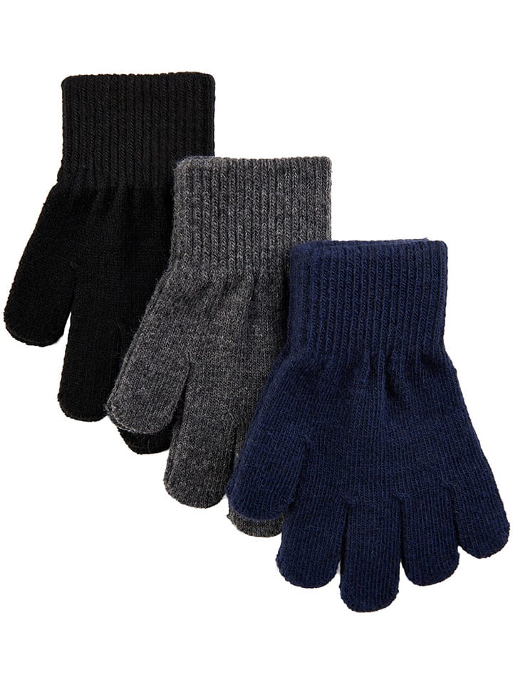 mikk-line Rękawiczki (3 pary) w kolorze antracytowo-granatowym rozmiar: 104-122